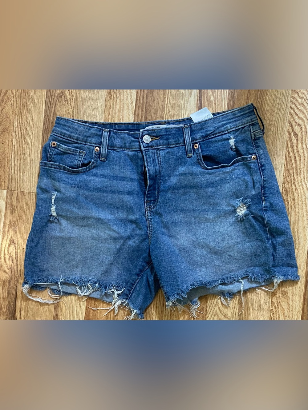 Levi Strauss Blue Denim MidRise Cutoff Shorts Size 12